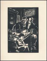 Frans Masereel (1889-1972): A vezérigazgató, fametszet, papír, jelzett a fametszeten, 16×11 cm