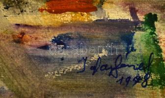 Igaly József (1905-1980): Alföld. Akvarell, papír, jelzett, 36×59 cm