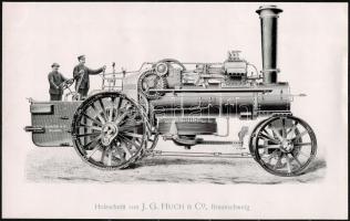 cca 1890 Gőzgép, nyomat, J. G. Hunsch & Co. fametszete nyomán, 20×30,5 cm