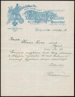 1920 Platschek Vilmos férfi szabó üzlet, bel- és külföldi posztóraktár díszes, fejléces megbízási levele, 1 kr. illetékbélyeggel, aláírással, pecséttel.