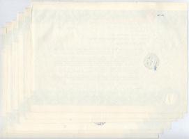 Budapest 1992. "Magyar Távközlési Vállalat" távközlési kötvénye 10Ft-ról (6x) benne 2x sor...