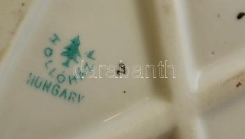 Hollóházi térdelő akt, kézzel festett, jelzett, hibátlan, m:29 cm