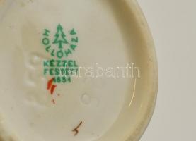 Hollóházi harmonikázó kisfiú, kézzel festett, hibátlan, jelzett, m: 14 cm