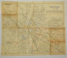cca 1950 Kókai féle Budapest térképe, 1:25.000, menetsebességjelöléssel, Szerk. és terv.: Dr. Irmédi...