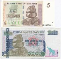 Zimbabwe 2003. 10.000D + 2007. 5D T:I,III Zimbabwe 2003. 10.000 Dollars + 2007. 5 Dollars C:UNC,F