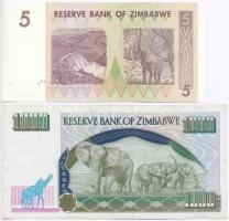 Zimbabwe 2003. 10.000D + 2007. 5D T:I,III
Zimbabwe 2003. 10.000 Dollars + 2007. 5 Dollars C:UNC,F