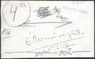 cca 1960 Motel Siófok étterem részlet, sajtófotó, a hátoldalán feliratozott, pecséttel jelzett, 7x12...