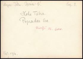 cca 1910-1915 Magas-Tátra, Proprádi tó, Erdélyi Mór felvétele, hátoldalon feliratozva, 11x16 cm / Hi...
