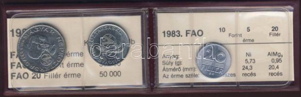 1983. 20f + 5Ft + 10Ft "FAO" T:BU Eredeti tokban, tanúsítvánnyal!