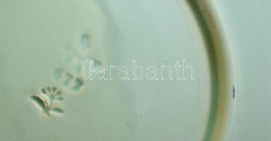 Körmöcbányai szecessziós dísztányér, kézzel festett, mázhibával, jelzett, d:17 cm