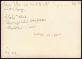 cca 1910-1915 Magas-Tátra, Kis-Tarpataki völgy Öt-tó, Markazit-torony, Erdélyi Mór felvétele, hátold...