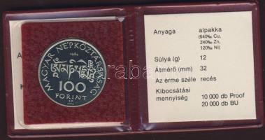 1984. 100Ft "Kőrösi Csoma Sándor" T:PP Eredeti tokban, tanúsítvánnyal!