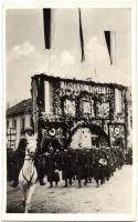 1938 Rozsnyó, Roznava; 'Mindent vissza!' díszkapu,  bevonulás / entry of the Hungarian troops, decorated gate, So. Stpl
