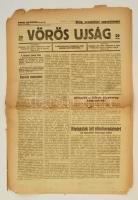 1919 Vörös Ujság 1919. április 25., II. évf., 66. szám, megviselt, szakadozott állapotban.