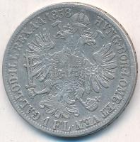 Ausztria 1858V 1Fl Ag "Ferenc József" T:3 ph. 
Austria 1858V 1 Florin Ag "Franz Jose...