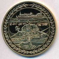 DN "Hunyadi Mátyás koronázása 1464" aranyozott fém emlékérem T:PP