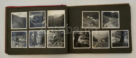 cca 1940 'Hungaria' fotóalbum, kb. 130 fotó és 4 db rajz, erdélyi nyaralás képei, a legvég...