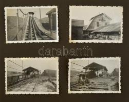 cca 1930 Parasznya, Csanyik-bánya, Baross-akna, Bősakna fotóalbum, 69 db fotó, kiss kopottas füzött ...