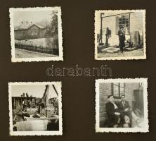 cca 1930 Parasznya, Csanyik-bánya, Baross-akna, Bősakna fotóalbum, 69 db fotó, kiss kopottas füzött ...