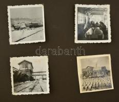 cca 1930 Parasznya, Csanyik-bánya, Baross-akna, Bősakna fotóalbum, 69 db fotó, kiss kopottas füzött ...