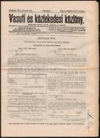 1911 Vasuti és közlekedési közlöny, 1911. junius 4., XLII. évf., 66. szám.