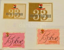 Cca 1970 Szovjet bor- és pezsgőcímke gyűjtemény 680 darab, szépen rendezetten lapokra ragasztva. Min...