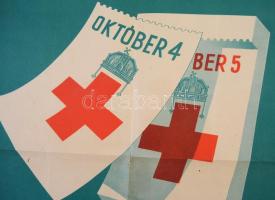 cca 1940 Gönczi-Gebhardt Tibor (1902 - 1994): Magyar Vöröskereszt országos gyűjtőnapok. Offset, Klös...