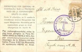 Arad, Líceum, eszperantó szöveggel a hátoldalon / lyceum, Esperanto text on the backside  (EK)