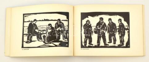 Andruskó Károly (1915-2008) festőművész, grafikus hagyatékából származó mappa, kiállítási meghívó: f...