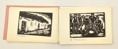 Andruskó Károly (1915-2008) festőművész, grafikus hagyatékából származó mappa, kiállítási meghívó: f...