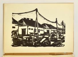 Andruskó Károly (1915-2008) festőművész, grafikus hagyatékából származó mappa, kiállítási meghívó: f...