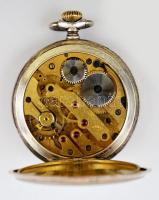 Ezüst (Ag.) Anker Praezision 15 Rubis Spiral-Breguet svájci zsebóra, másodpercmutatós számlappal(haj...