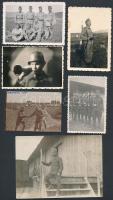 cca 1910-1930 Vegyes katonai fotók, egy a hátoldalán dátumozva (1935), egy az elején és a hátán feliratozva, hátul dátumozva (1916), 6x8 cm. és 9x12 cm. közötti méretben.
