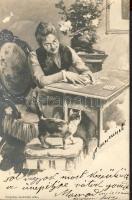 Cat and cards (win Riß)