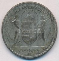 1930. 5P Ag "Horthy jobbra" T:3 patina
Adamo P8