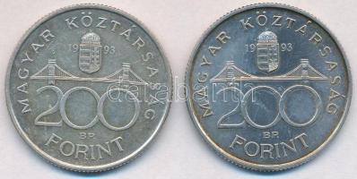 1993. 200Ft Ag "MNB" (2x) T:2