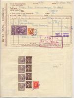 1944-1946 6 db Ditta Mahl olasz számla, okmánybélyegekkel