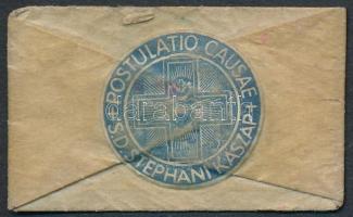 cca 1935 Ereklye, Kaszap István (1916-1935) jezsuita novícius szerzetesi ruhájának egy darabja, borí...