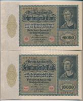 Németország / Weimari Köztársaság 1922. 10.000M (5x) sorszámkövetők T:I,I-
Germany / Weimar Republi...