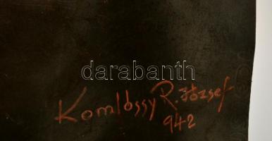 Komlóssy R. József (?-?): Fekvő akt 1942, vegyes technika, papír, jelzett, 40,5×58 cm