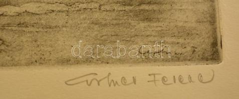 Artner Ferenc (1904-1981): Öreg fűzfa, rézkarc, papír, jelzett, 26,5×38 cm