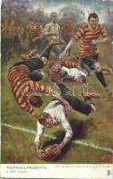 A try (Rugby) Raphael Tuck & Sons Oilette Serie Football Incidents Nr. 1746. s: S. T. Dadd (kopott sarkak / worn corners)