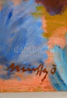 Márffy jelzéssel: Vízparton, olaj, farost, 42×77,5 cm