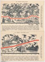 11 db képeslap a 'A Magyar Sors - bajtársi levelezés' I. sz. (hadtörténeti) 22 darabos kép...