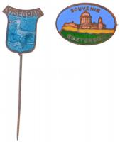 DN "Hévíz" zománcozott fém jelvény (11x22mm) + DN "Esztergom - Souvenir" zománco...