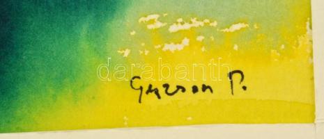 Gerzson jelzéssel: Csendélet, 2 db alkotás, akvarell, papír, paszpartuban, 23×16 cm