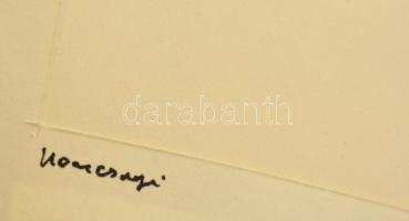 Konecsni jelzéssel: Betűkollázs, vegyes technika, papír, paszpartuban, 41,5×19 cm