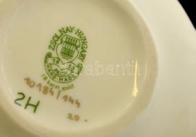 Zsolnay Sissy mintás csészealj, kézzel festett, jelzett, hibátlan, 8,5×11,5 cm