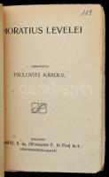 Horatius levelei. Fordította Paulovits Károly. Magyar Könyvtár 568-569. Bp., é.n., Lampel R. (Wodian...
