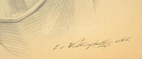 Wittinghoff Evald (1826-1882): Hunyadi János 1865. Ceruza, papír, jelzett, kis szakadásokkal, felcsa...